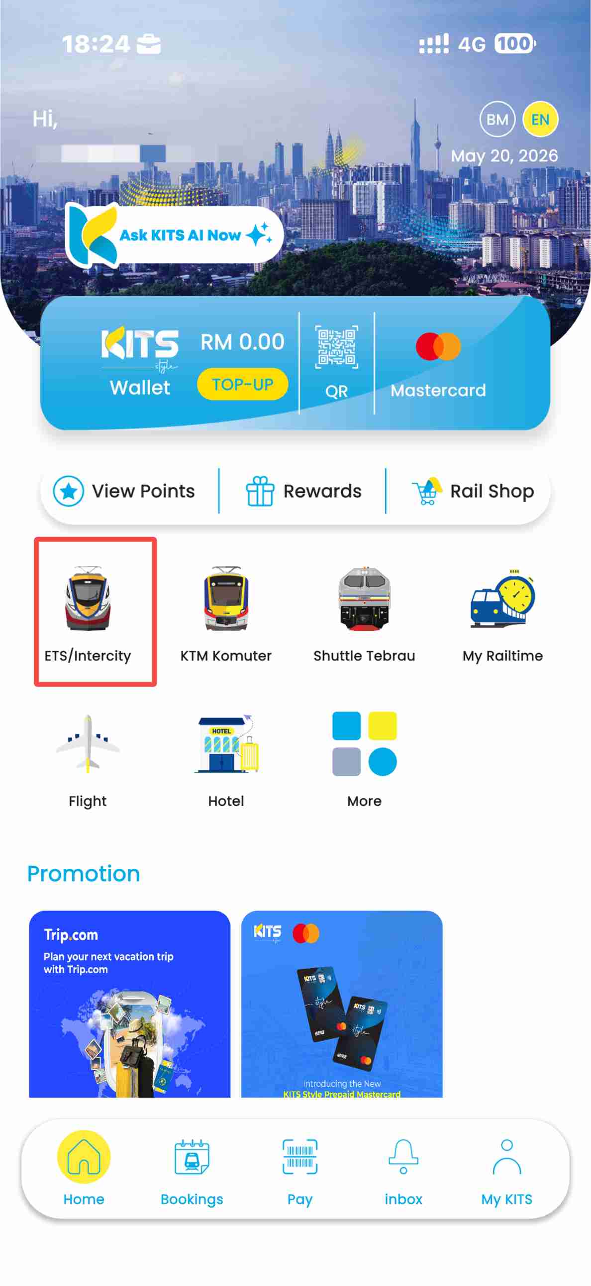 Choose ETS/Intercity
