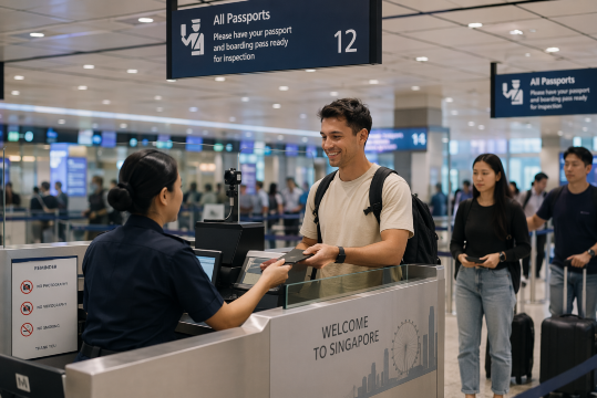tourist at immigration airport