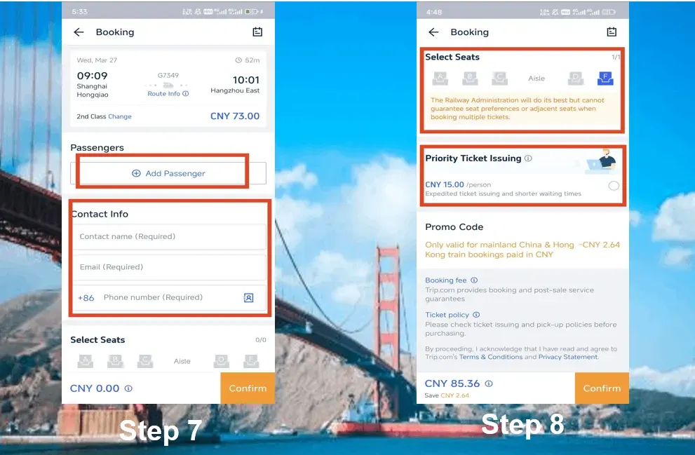 How to Book Trip.com China Train - Step by Step