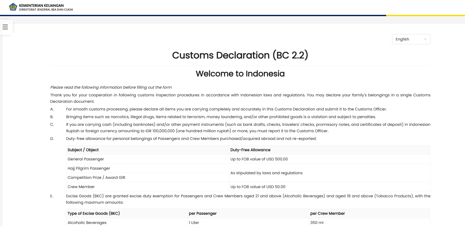 indonesia arrival card