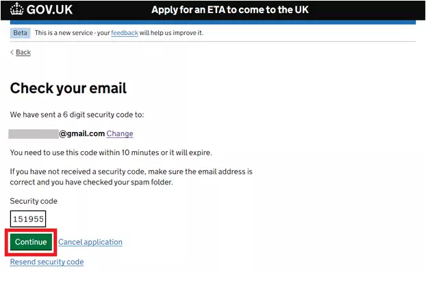 How to apply ETA UK step 3