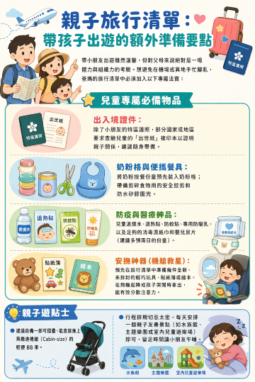 親子旅行準備清單