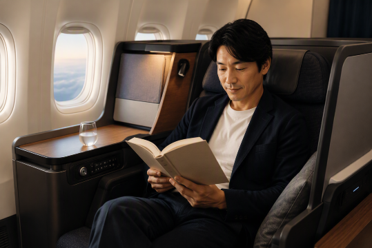 ビジネスクラスで読書
