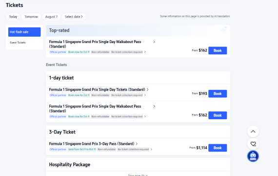 F1 Singapore 2026 Tickets: Prices, Types & Booking