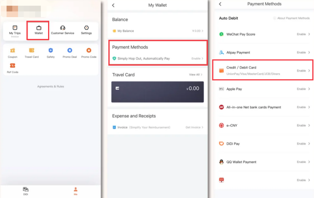 How to Use DiDi App - Payment Settings