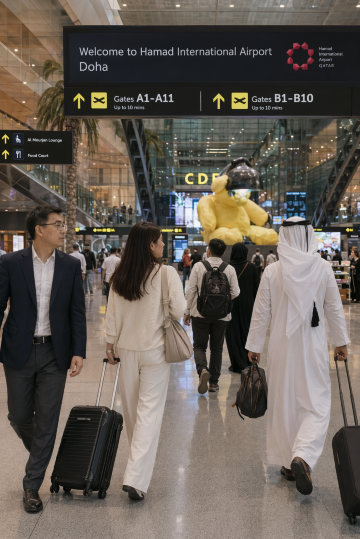 frequent passengers at the doha airport