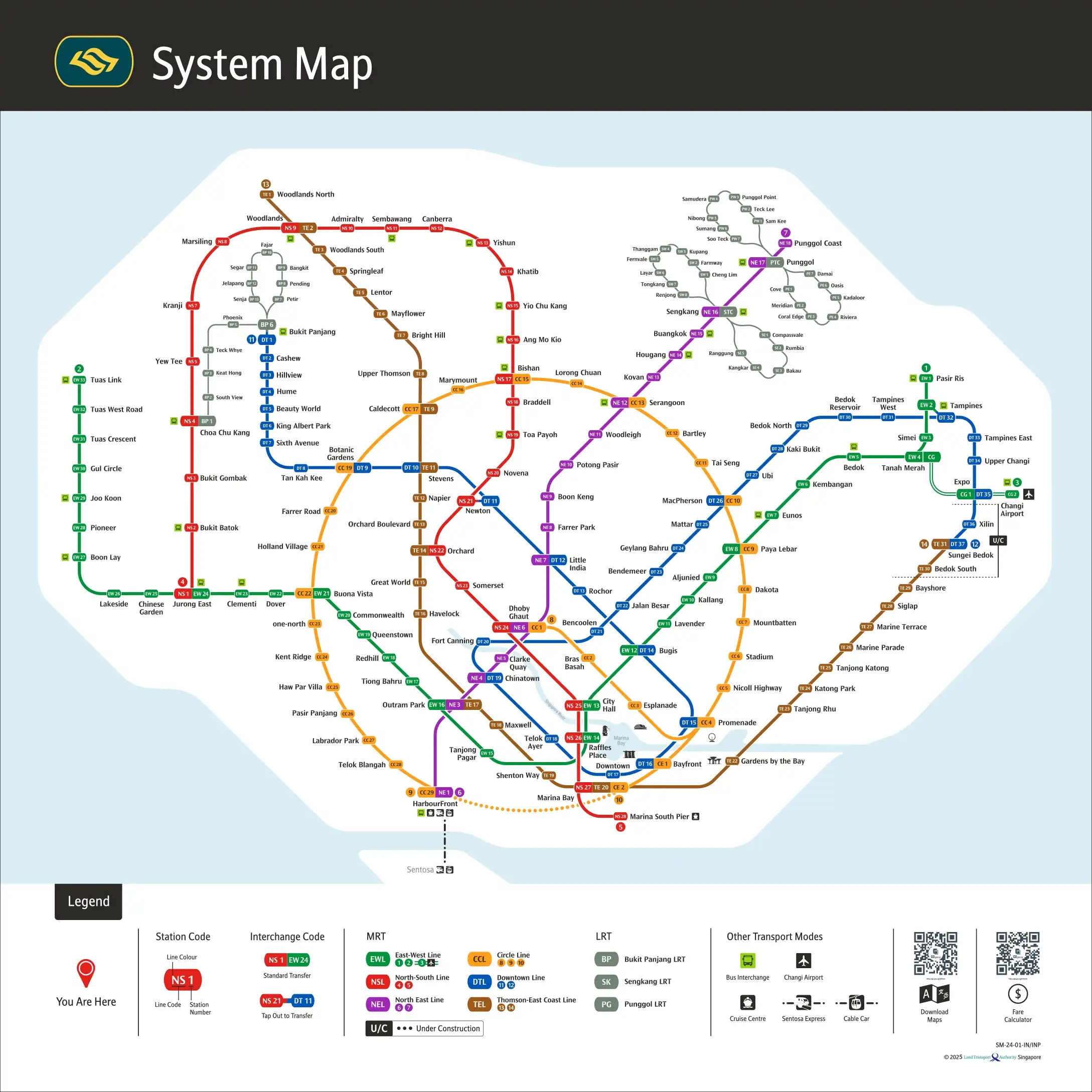 Singapore MRT System Map