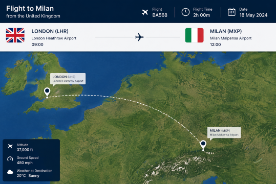 Fly from the UK to Milan