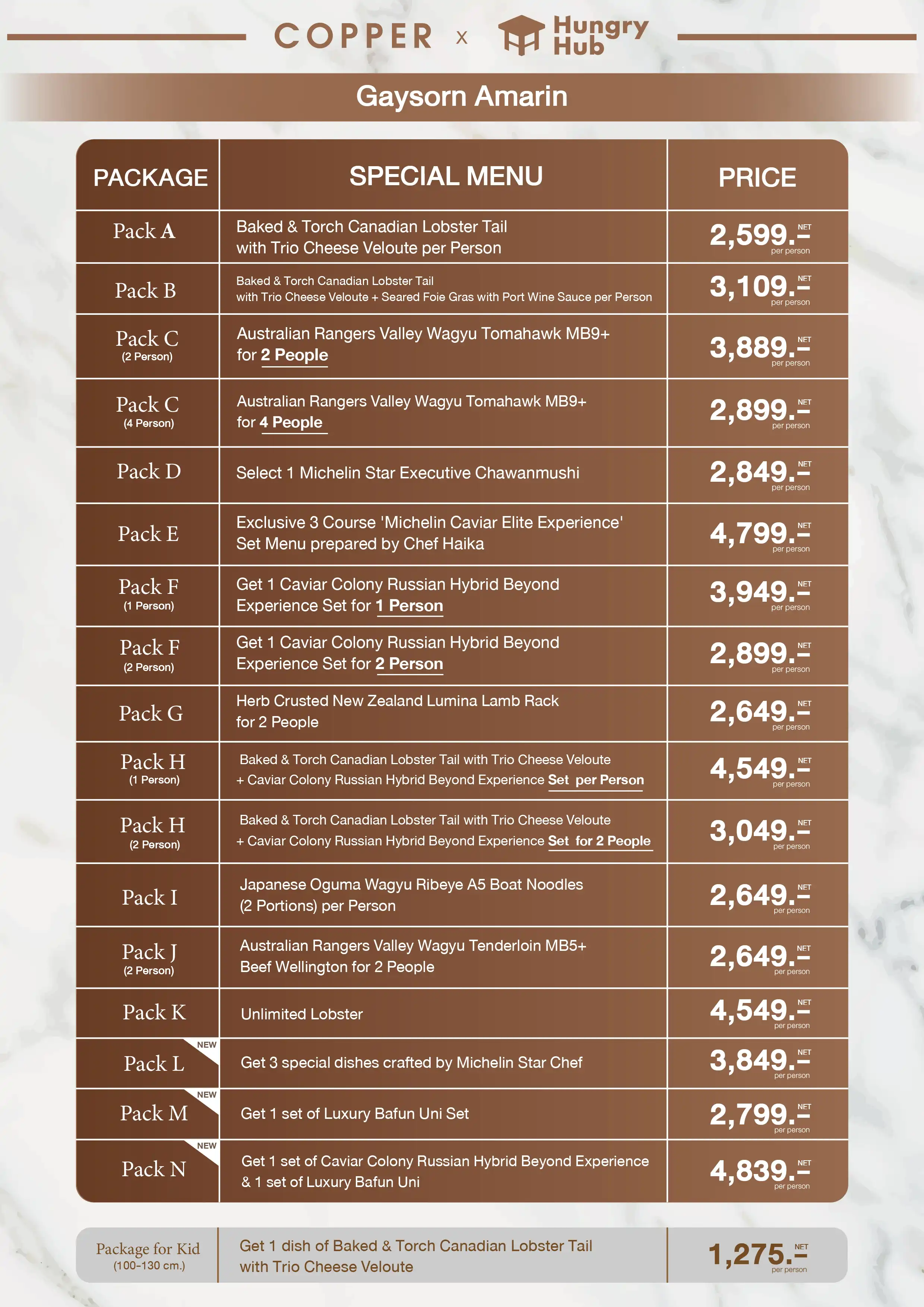 บุฟเฟ่ต์ Copper Beyond | ราคาแพ็กเกจร้าน Gaysorn Amarin