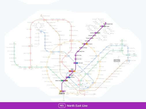 Singapore MRT North East Line (Purple Line) Map