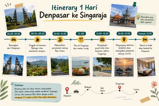 itinerary 1 hari denpasar - singaraja