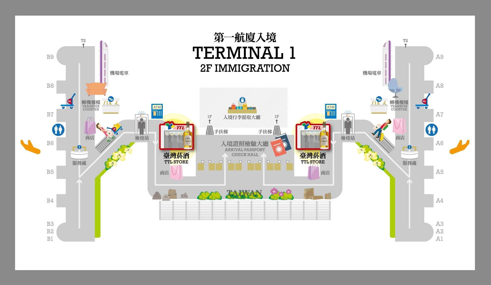 桃園機場免稅店菸酒購買地點
