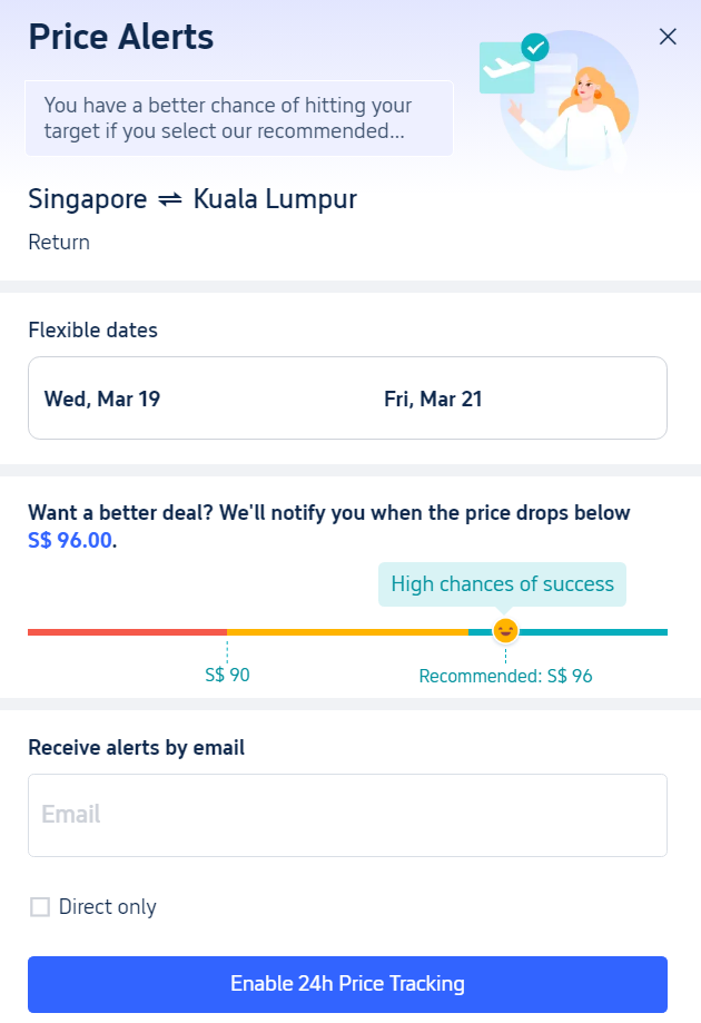 subscribe flight price alert