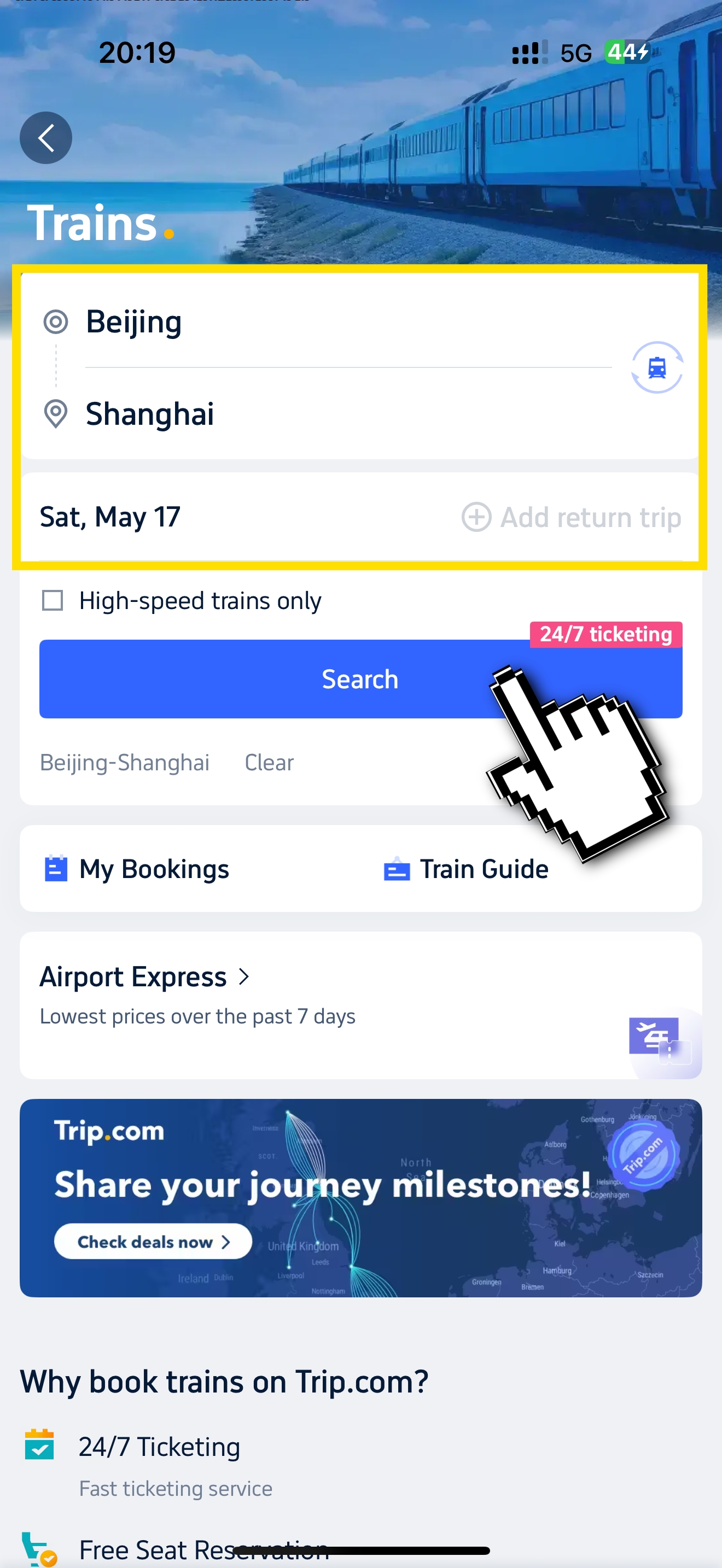 How to Buy China Train Tickets on Trip.com