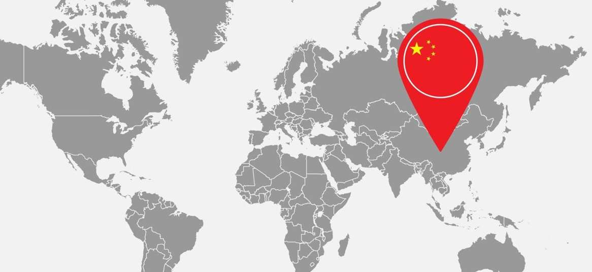 China on a World Map