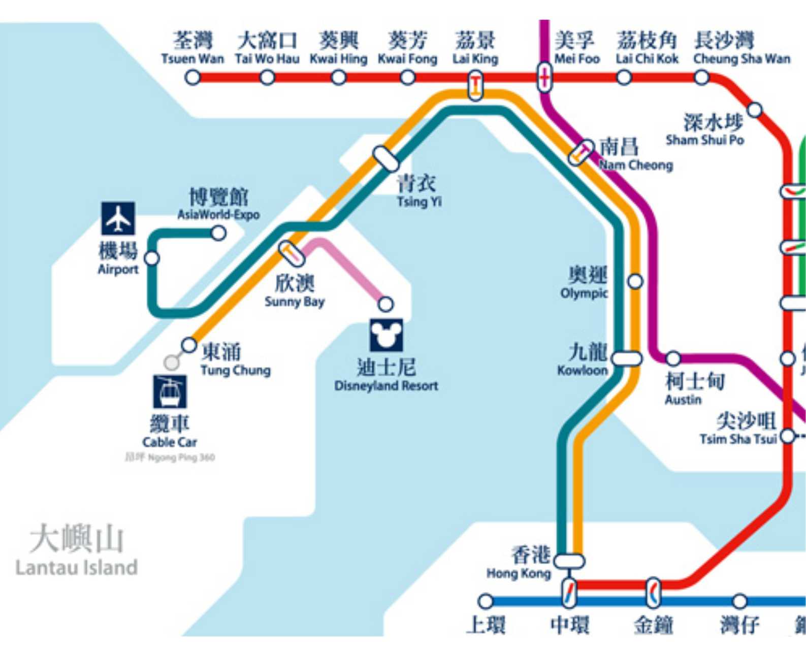 Hong Kong Airport Express Map