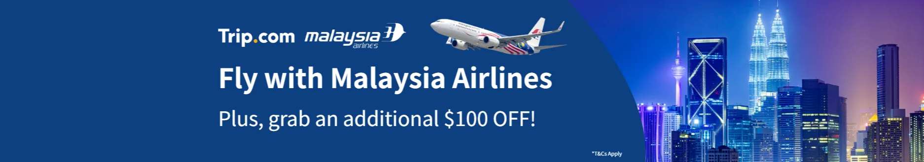 Trip.com Promo Code Australia: Trip.com & Malaysia Airlines: $100 Off Flights