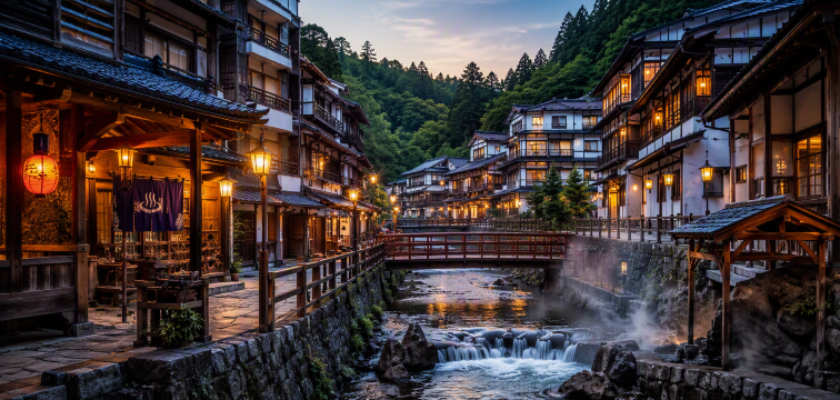 日本の温泉街