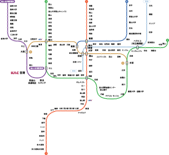 釜山 地下鉄 路線図