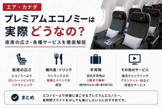 エア・カナダのプレミアムエコノミーは実際どうなの？座席の広さ・各種サービスを徹底解説