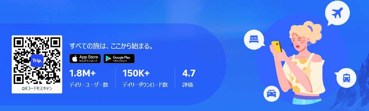 トリップドットコムは安さ、サポート体制に定評がある