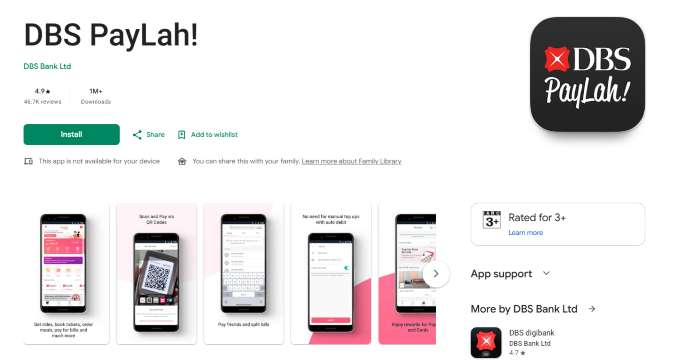 Install DBS PayLah! App