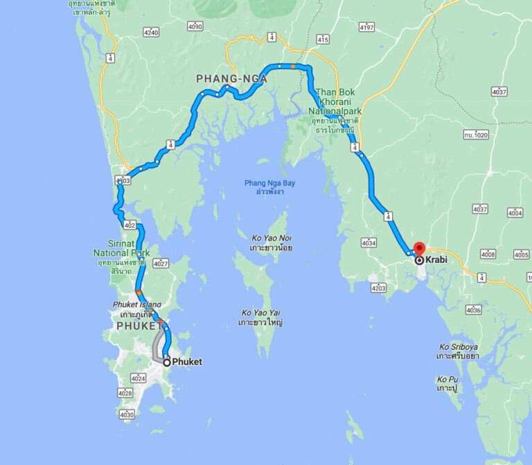 berapa jarak phuket ke krabi