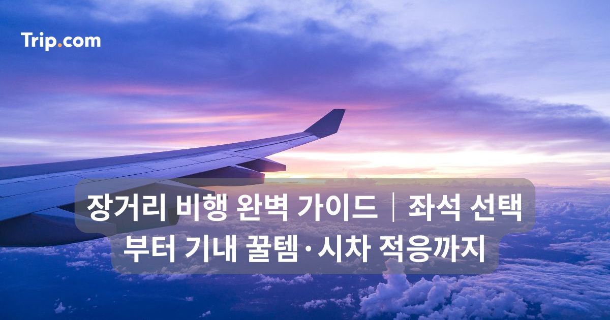 장거리 비행 가이드: 좌석 선택부터 기내 꿀템·시차 적응까지 | 트립닷컴