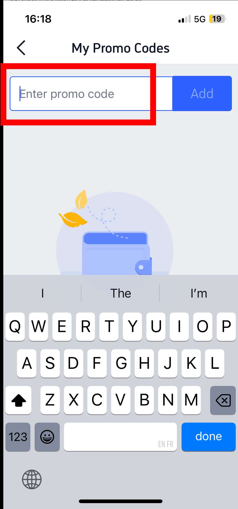 trip.com app promo code adding page
