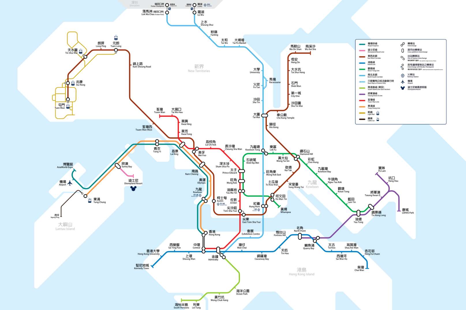 The current MTR map