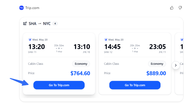 how to book flights through Trip APP in GPT 