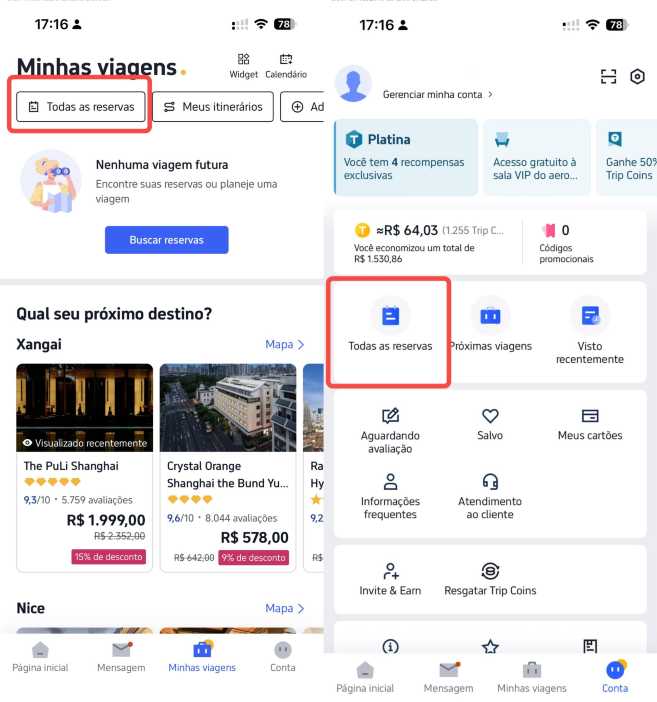 Localize sua reserva de hotel