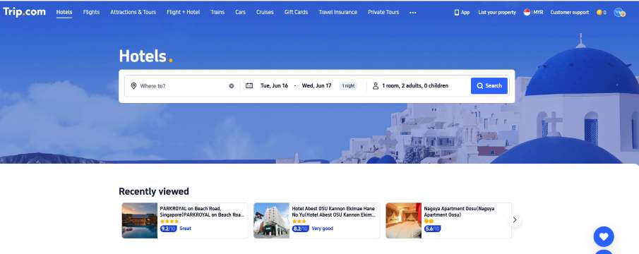 Trip.com Website
