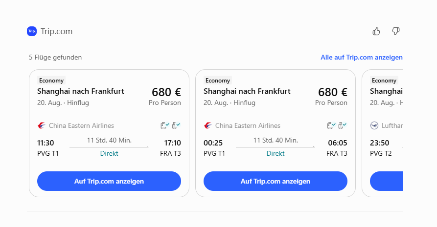 So buchst du Flüge über die Trip.com App in GPT