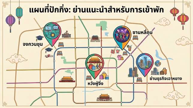 แผนที่ปักกิ่ง: ย่านแนะนำสำหรับการเข้าพัก