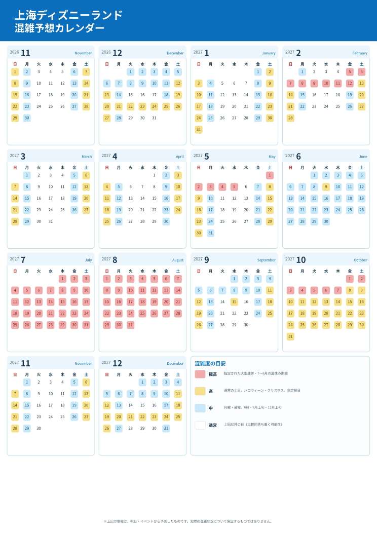 【2026年最新】上海ディズニー混雑予想ガイド！カレンダー・避けるべき日｜Trip.com