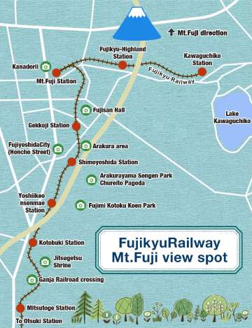 แผนที่รถไฟใต้ดินฟูจิกาวากูจิโกะ