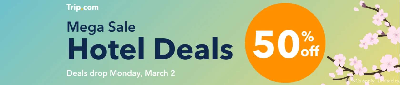 Trip.com Spring Mega Sale: Mega Sale 50% Off Hotel Deals