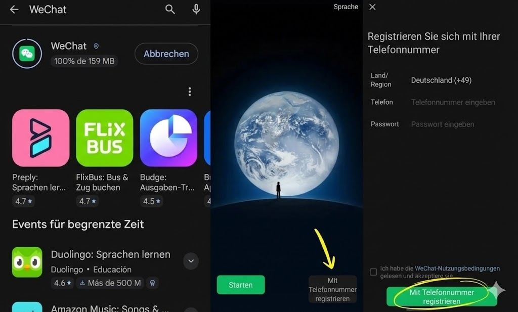 WeChat ohne QR-Code installieren