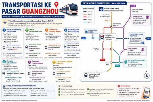 Peta Transportasi ke Pasar Guangzhou