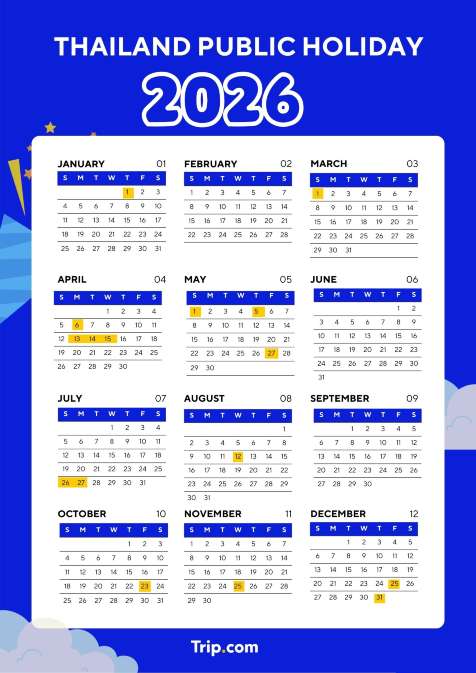 Lịch nghỉ lễ Thái Lan 2026