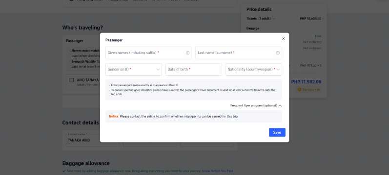 How to Enter a Passenger Name on Trip.com