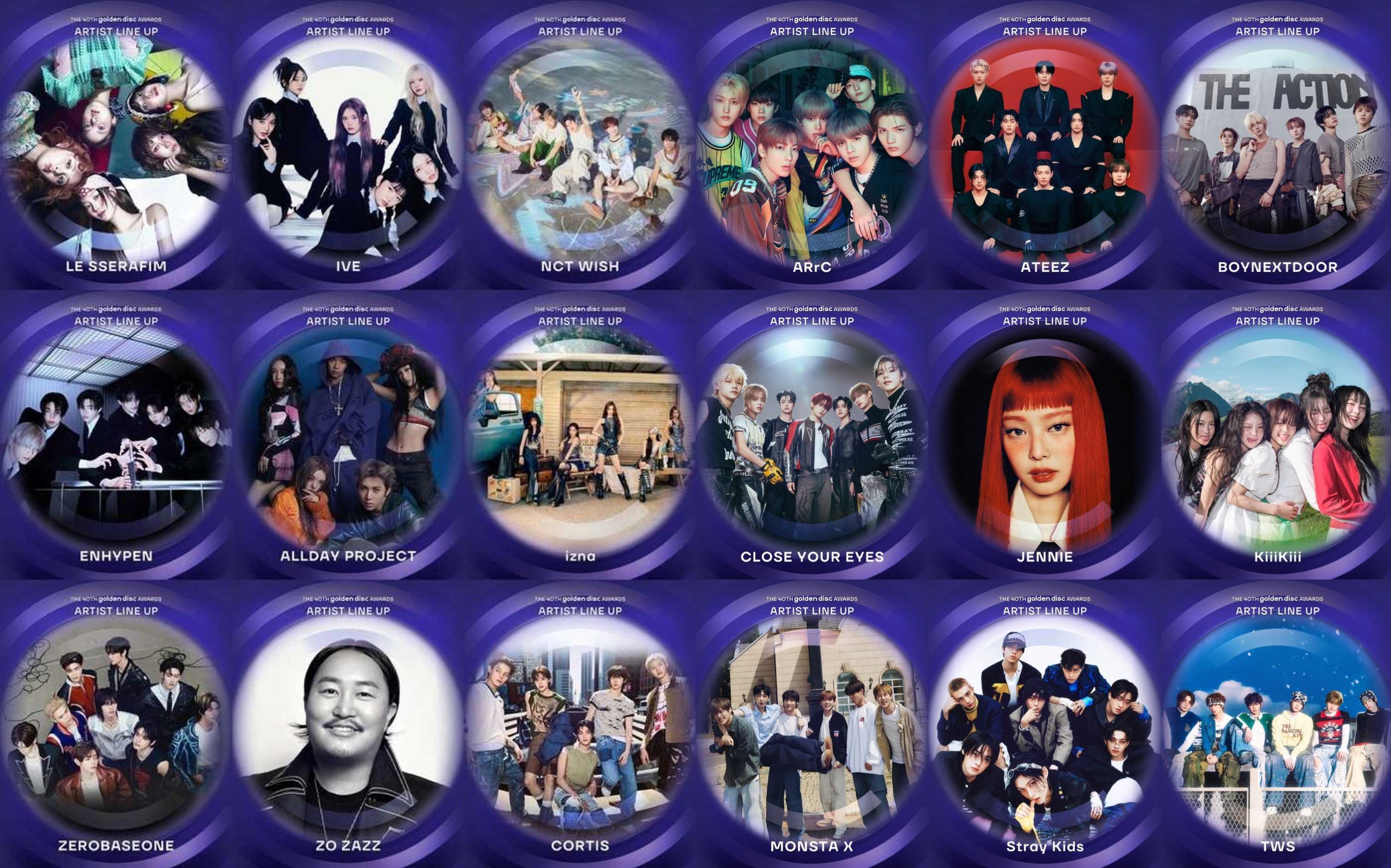 第40屆韓國金唱片頒獎典禮（Golden Disc Awards）表演嘉賓