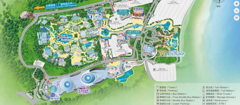 Zhuhai Chimelong Ocean Kingdom - Park Map