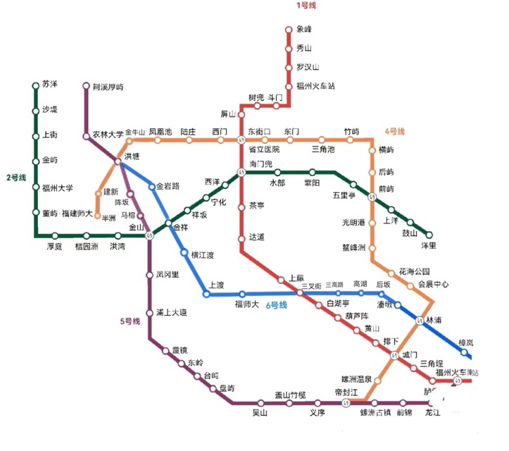 福州地下鉄の路線図