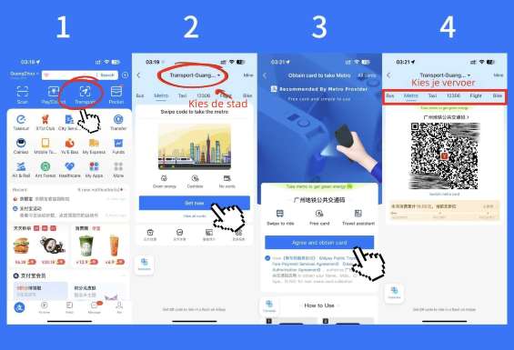 Alipay voor het openbaar vervoer in China