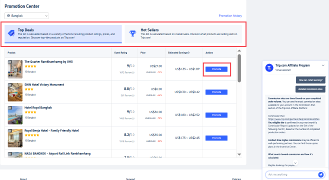 Trip.com Affiliate Program - Key Promotion Tools