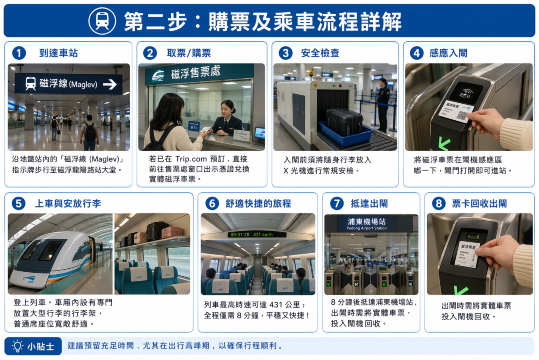 磁浮購票乘車流程