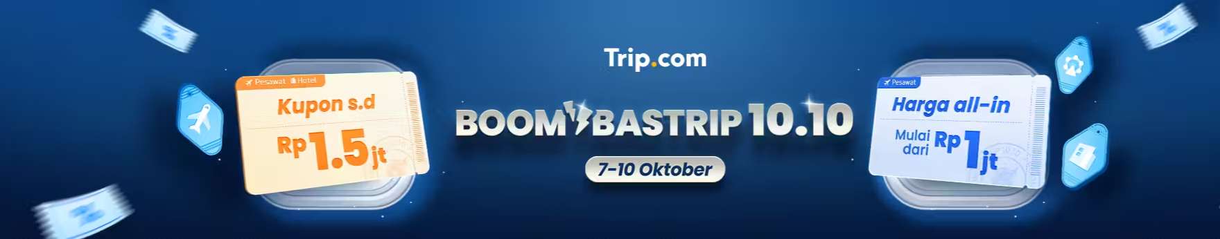 Boombastrip 10.10: Promo Tanggal Kembar Tiket Hemat