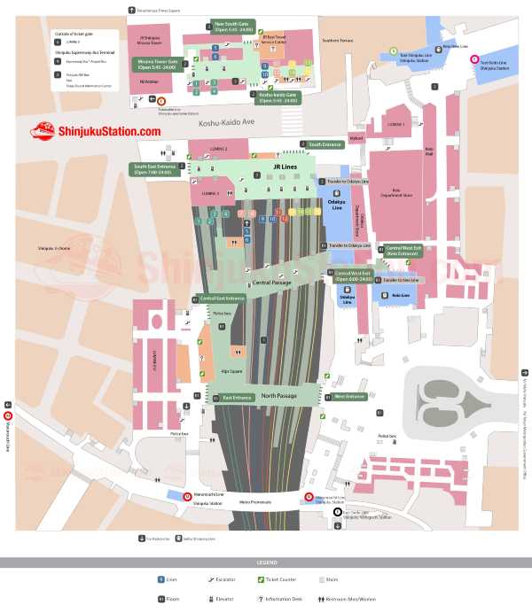 Understanding the Shinjuku Station Map